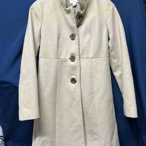J. Crew Cream Trench Coat with High Collar and Classic Cut